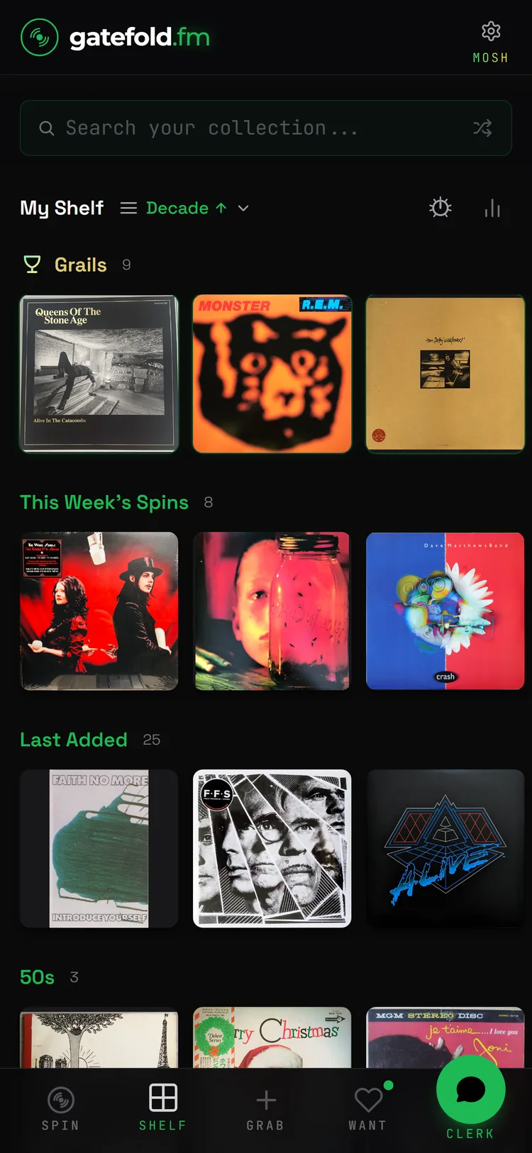 My Shelf — your collection at a glance