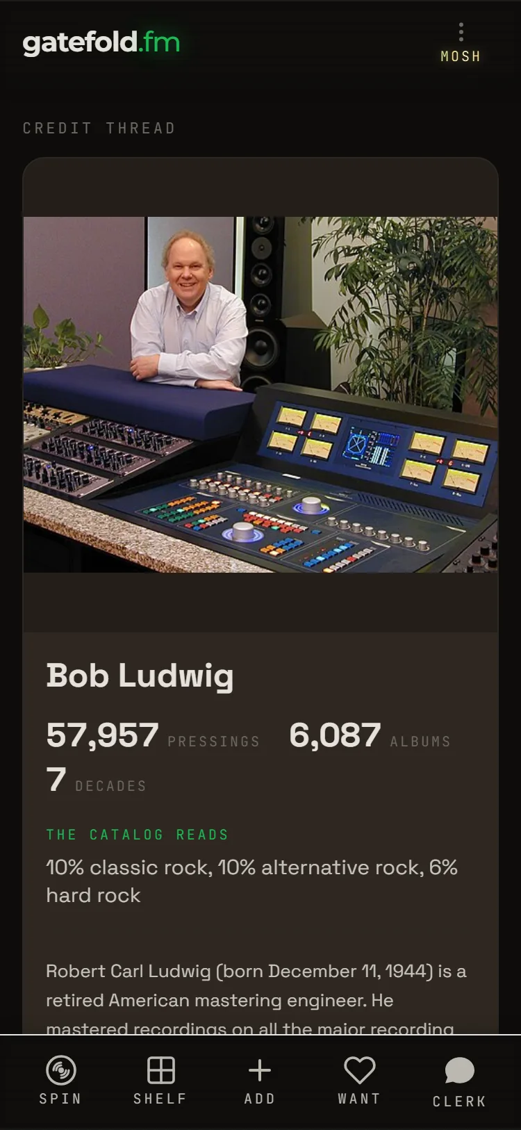 Credit thread — the engineer behind your records